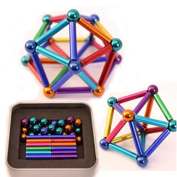 

63pcs/set Magnet Magic Neo Cube Building Blocks Construction Set magnetic sticks ball Puzzle Stacking Game Sculpture Desk Toys