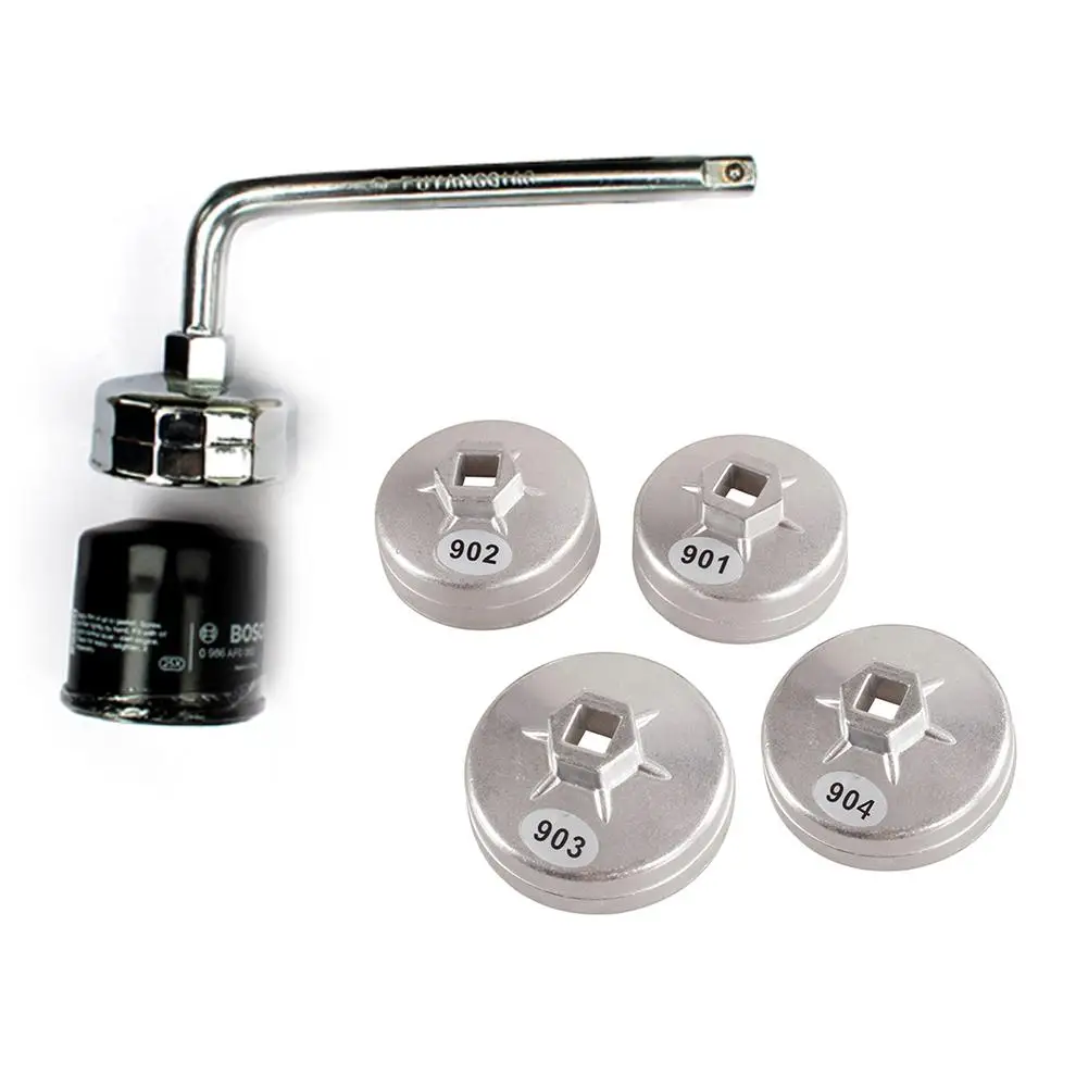 

Premium Aluminum Alloy Cap Oil Filter Wrench Car Hand Tool Housing Tool Remover Silver