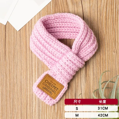 Pink Зимний собачий ошейник бандана шарф теплый Снежный питомец кошка Йоркширский Французский бульдог терьер Ремешок Модные украшения для щенков Прямая поставка - Цвет: Pink