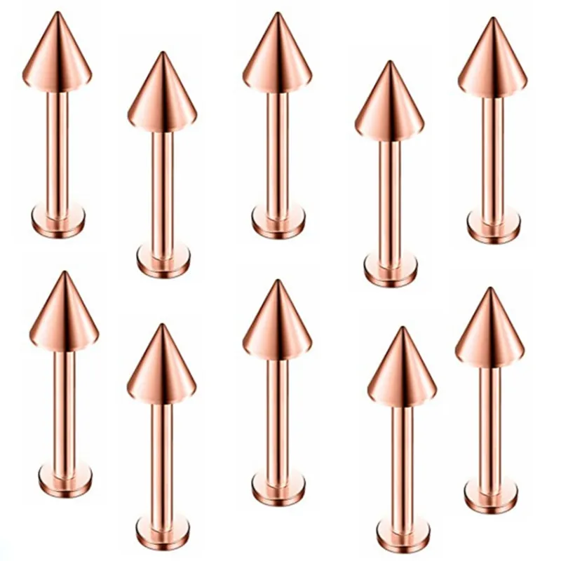 10/20/30/50Pcs Mix Vertical Labret Lip Piercing Lot 16G Plastic Labret Piercing Pack Mix Lip Ring Lot Cartilage Tragus Piercing