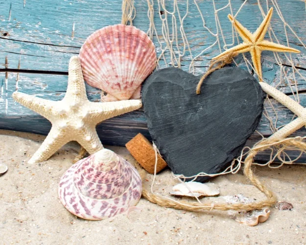 Canvas Art Painting Beach starfish, shells and wood carving Art Poster Picture Wall Decor Modern Home Decoration For Living room