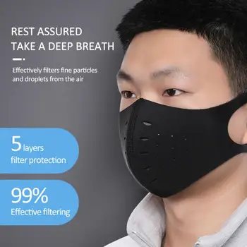 

Air Purifying Mask PM2.5 Carbon Filter Dust Haze Fog Respirator Anti-Dust Riding Face Mask Reusable impermeable Trainning Masks