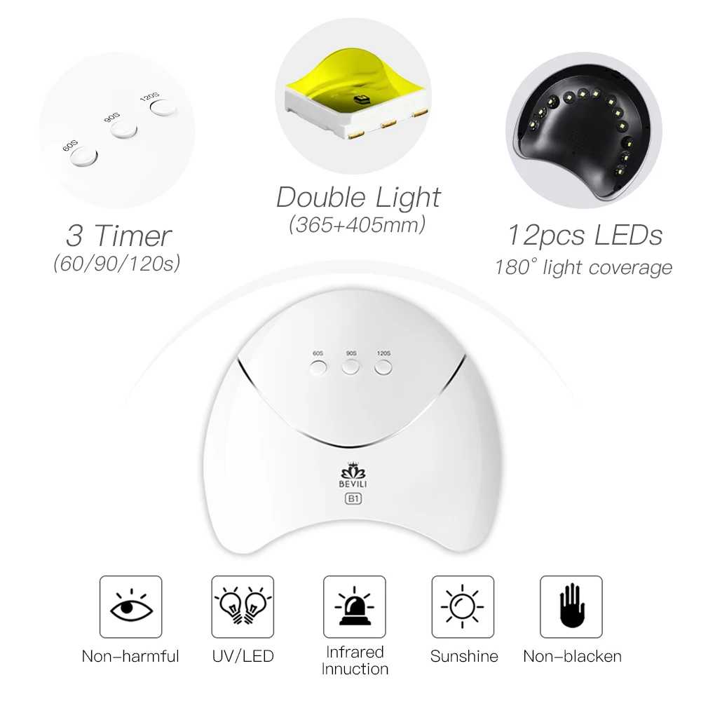 Conduziram o Secador do Unha Cura a Lâmpada as Lâmpadas de Cura do Verniz do Prego 36 w Luz uv Que 3 prego, 36 w luz uv conduziram o
