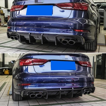 

Use for Audi A3 Sline rear diffuser sedan 2017--2020 year accessories body kit lip real carbon fibre fit Sline bumper