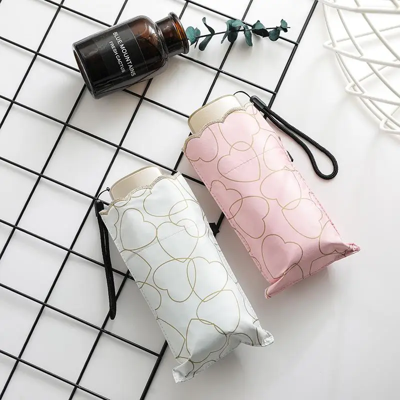 

Portable Parapluie Female Parasol Portable Sunny Umbrellas Anti-Uv Pocket Mini Umbrella Rain Women Windproof 3 Folding Umbrellas