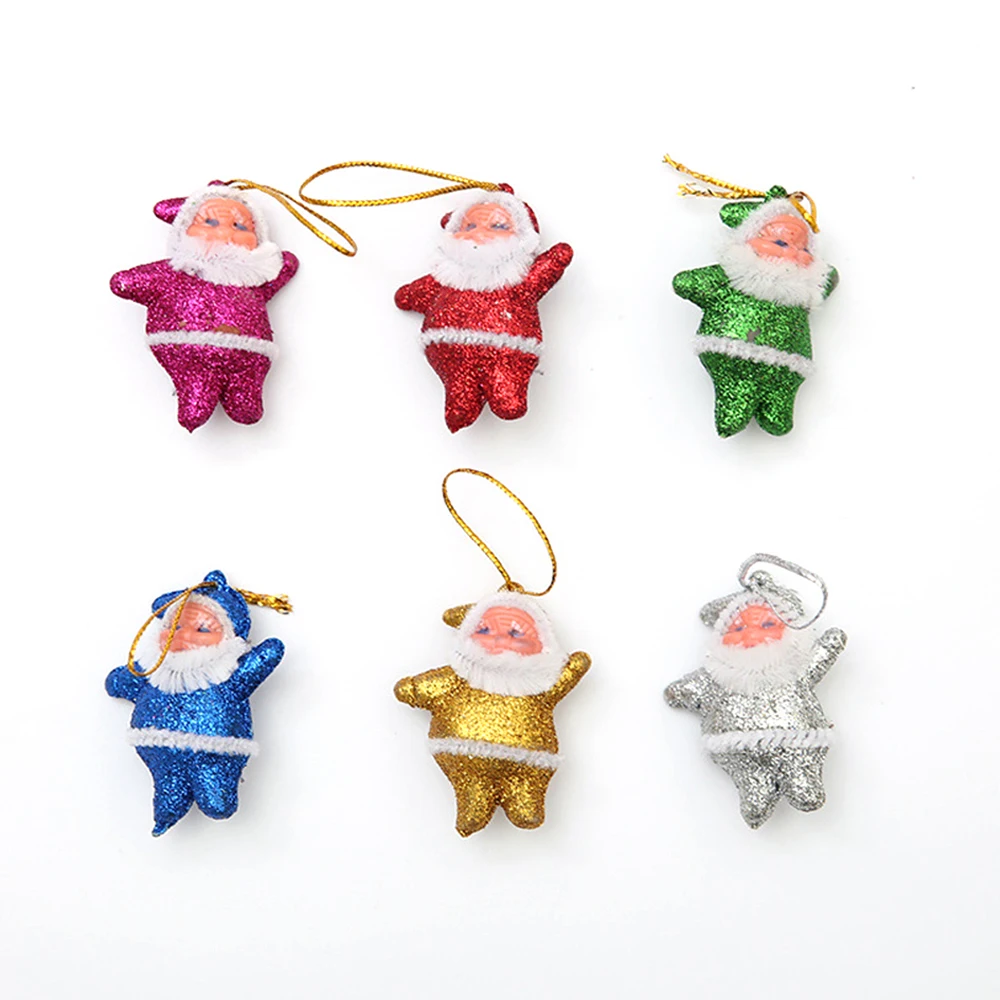 

6Pcs/set Christmas Tree Decorations Christmas Tree Ornaments Christmas Small Old Pendant Mixed 6 Color Christmas Decorations