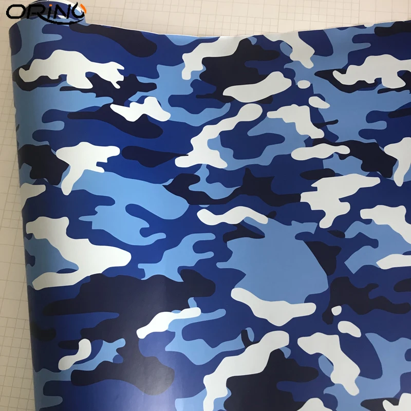 White Blue Camouflage Vinyl Film Sticker-4