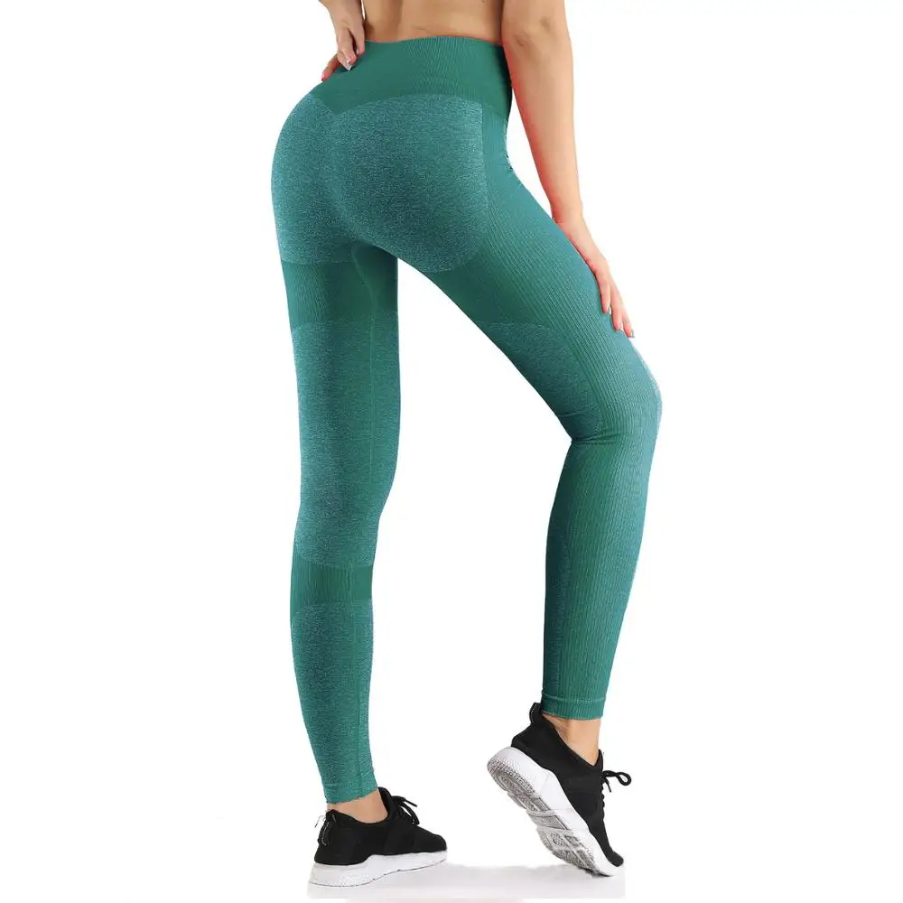 2022 Summer Women's Stretch Seamless Toward Casual Leggings High Waist Running Yoga Pants Solid Color Sexy Yoga Leggings