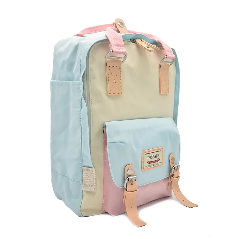 

New Style Donuts Backpack Women's Solid Color Nylon Backpack High School Schoolbag Customizable Logo