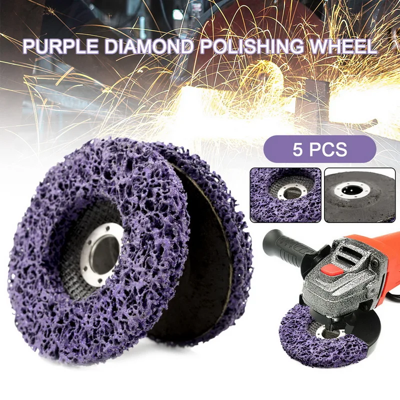 

Poly Strip Disc Wheel Paint Rust Removal Clean for Angle Grinder 5Pcs/Set