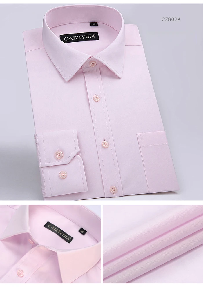 Мужские классические рубашки стандартного кроя с длинным рукавом, с одним накладным карманом, мужские формальные деловые повседневные рубашки из саржи