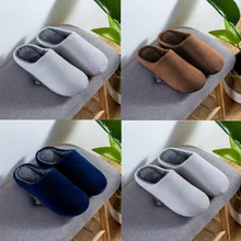 Мужские хлопковые домашние тапочки; милые тапочки; зимние теплые плюшевые домашние тапочки; мужские теплые Нескользящие тапочки с мягкой подошвой