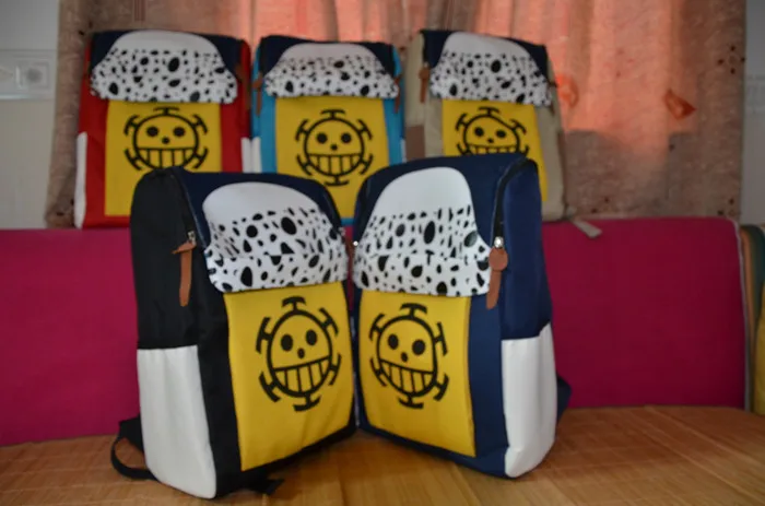 LEQUEEN One Piecee Death Surgeon Trafalgaron II Anime Student Bag Double Shoulder Nappy Bag Baby Diaper Bag Stroller Bag Hot