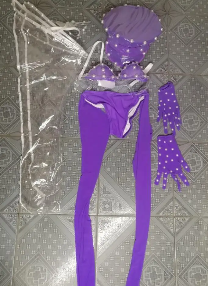 Жемчужное бикини фиолетового цвета набор из 6 предметов сексуальные женские