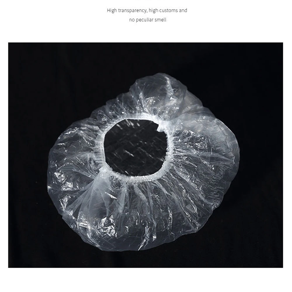 100 шт одноразовые пластиковые колпачки для душа водонепроницаемые прозрачные