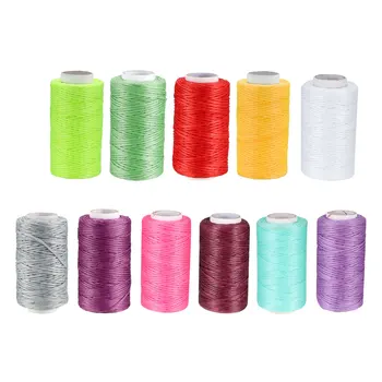 

uxcell Crafts 150D 1mm Leather Sewing Stitching Flat Waxed Thread String Cord to Pull through and open Resistant 11 colors
