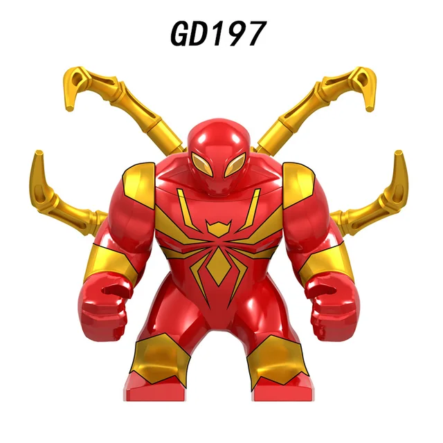 New Avengers Hulk Spiderman Iron Anime Figure Venom 2 Wolverine Super Heroes Building Blocks Toys For Children Boy Girls Gift 3