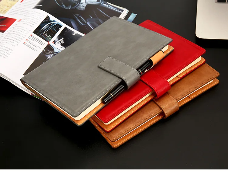 A5 Imitation Leather Surface Creative Notebook Customized Business Conference Belt Buckle Paperback Office Notebook Customizable
