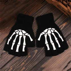 Skeleton Riding Bicycle Finger Ghost Claw Finger Knitted Gloves Exposed Finger Claw Gloves Women's Men's Fingerless Mittens