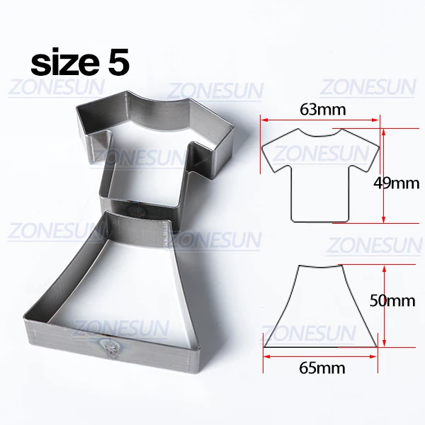size 5 ZONESUN полностью стальной кожаный режущий штамп, специальная форма, выдолбленный штамповочный кликер, штамп для вырезания, кожа, ПВХ, ремесло - Цвет: size 5