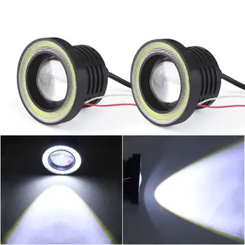 

2pcs Angel Eyes Fog Lamp 76mm 89mm 12V colorful Universal COB LED DRL Fog Driving Lights with four modes for car styling
