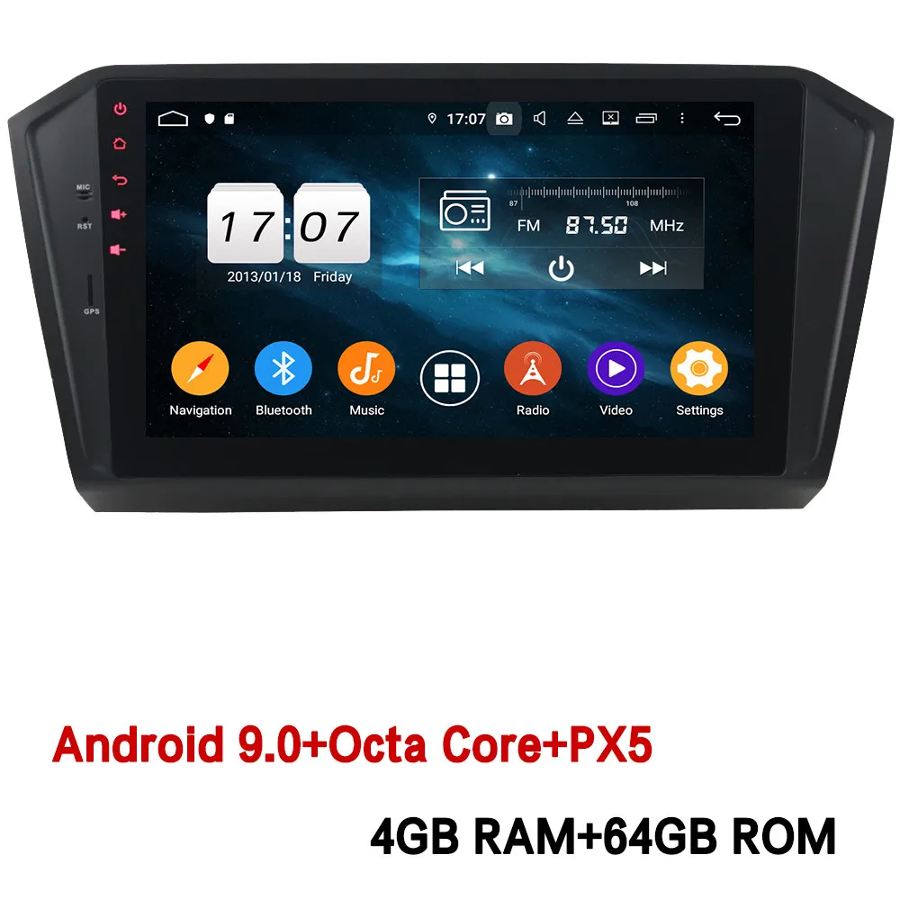 Klyde 10," ips 4G Android 9 Восьмиядерный 4 Гб ОЗУ 64 Гб ПЗУ DSP автомобильный DVD мультимедийный плеер для Volkswagen Magotan Passat B8 - Цвет: 4GB RAM x 64GB ROM