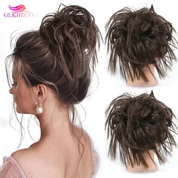 GLKHECOG Hair Messy Scrunchies Elastic Band Hair Bun Synthetic Straight Updo Hairpiece For Women Elastic Band Updo False