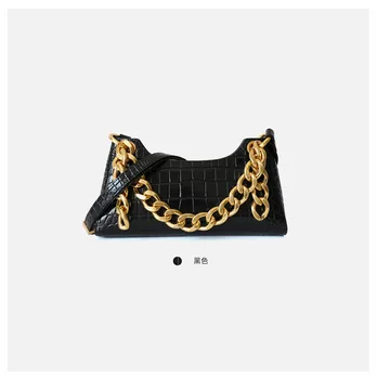 

2020 Popular Big Gold Chain Lady Messenger Bag Luxury Crocodie Leather Handbags Women Bags Designer Shoulder Bag Crossbody Bag