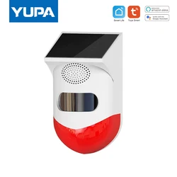 Wireless And WIFI TUYA Smart Life Infrared Detector Wifi Alarm System Solar Siren Outdoor PIR Waterproof Wireless Strobe Siren