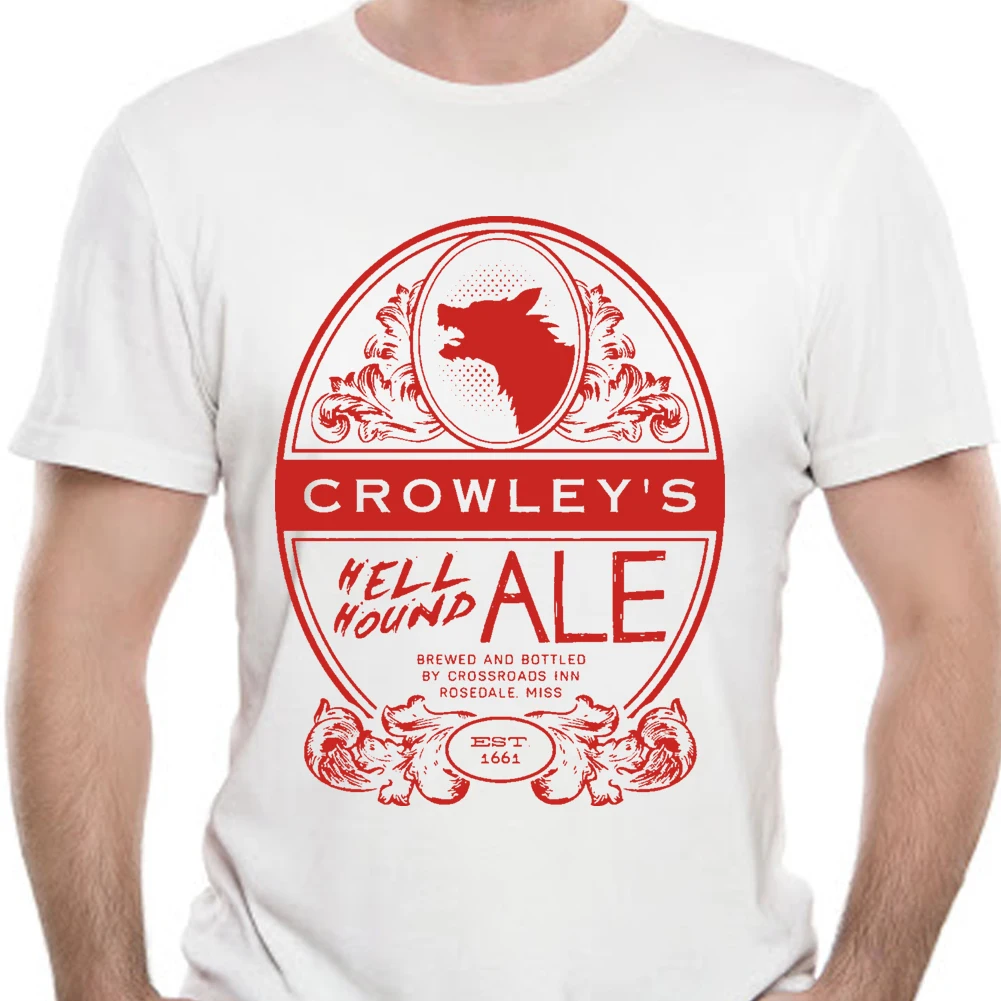 Новая супернатуральная футболка CROWLEYS HELL HOUND ALE для мужчин и женщин США размер EM1 |