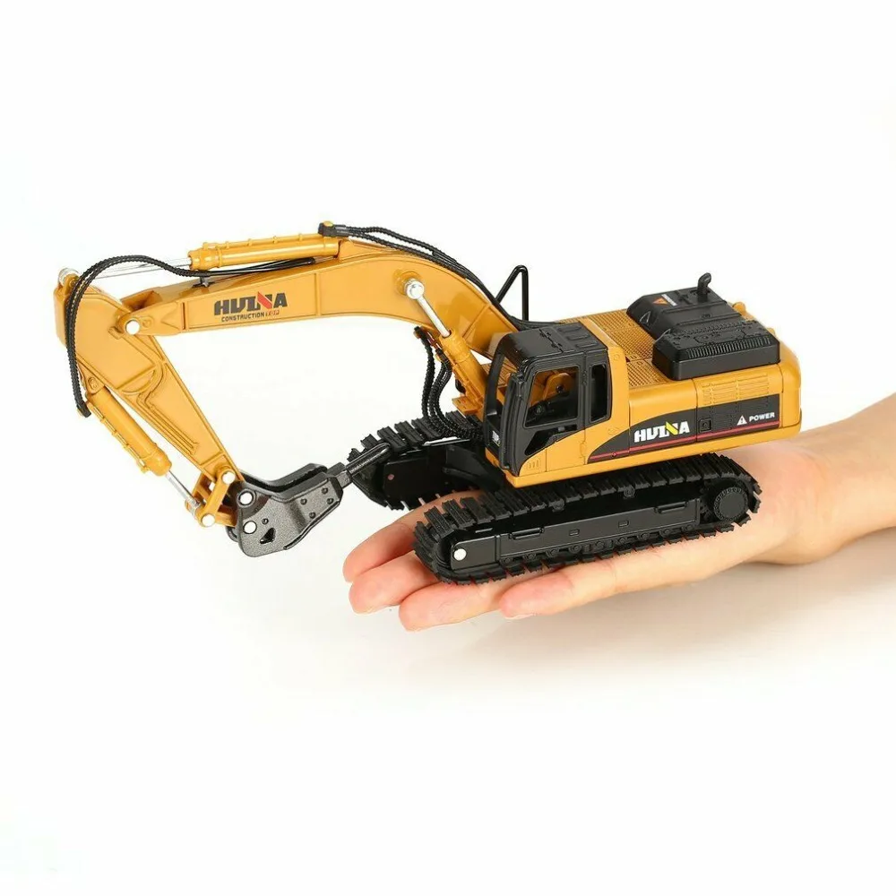 1:50 Diecast Toy Trucks Excavator Huina Model Alloy Engineering Vehicle Model Metal Trucks Collection For Boys Birthday Gift Car