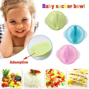 

Slip-resistant Wall Suction Child Tableware Baby Kids Sucker Dishes Gravity Bowl