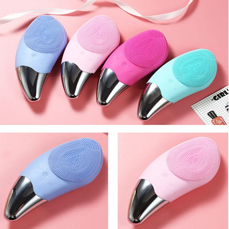 Mini Electric Facial Cleansing Brush Silicone Sonic Face Cleaner Deep Pore Cleaning Skin Massager Face Cleansing Brush Device 6