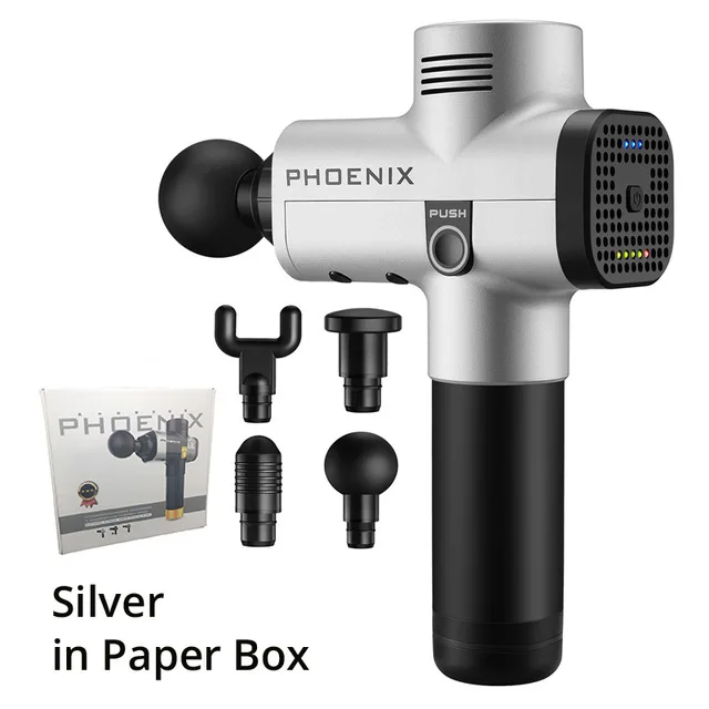 A2 Silver Paper box Феникс А2 тканевый пистолет для массажа мышц электронная терапия пистолет для глубокого массажа мышц Расслабление тела облегчение боли в мышцах потеря веса эксперт - Цвет: A2 Silver Paper box