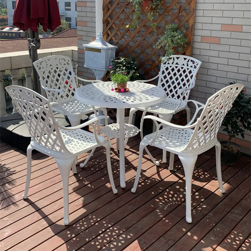 5-pieces cast aluminum dining set patio Blacony Terrace table chairs high-back chairs outdoor garden furniture sets antirust