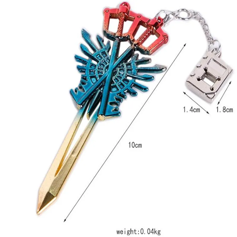Игра ключ-клинок из Kingdom Hearts оружие и металлической подвеской; Цепочки и ожерелья цепи Косплэй аксессуар подарок A1015 - Цвет: H