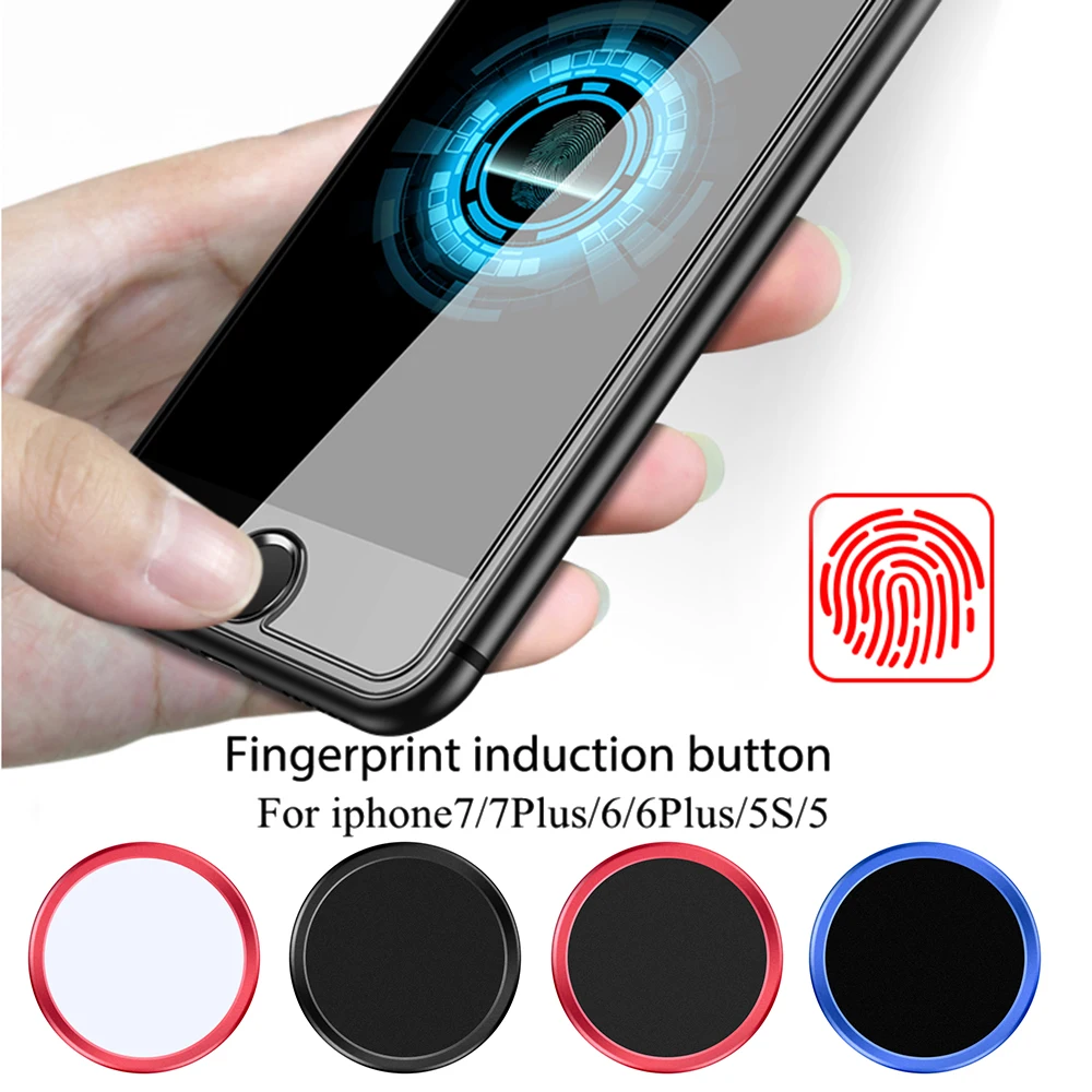 1 шт. алюминиевый отпечаток пальца поддержка сенсорного ID Главная Кнопка Наклейка для iPhone 7 5s 6S 6 8 царапинам телефон стикер аксессуары
