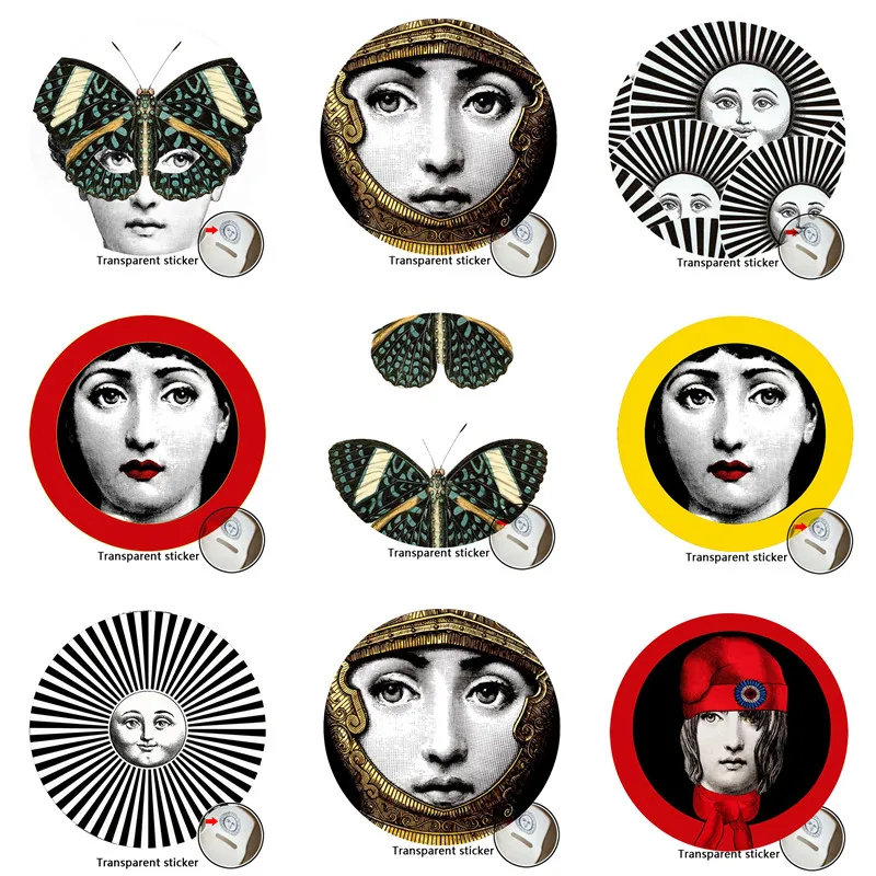 Милан Италия дизайнер fornasetti таблички узор обои разделенные картины настенные наклейки DIY Украшение стены 8 дюймов - Цвет: 25