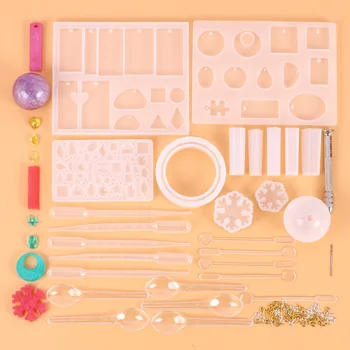 

127pcs Silicone Mold for Resin Epoxy Mold Tools Kits for Designer DIY Jewelry Craft Making Clay Stone Charm Pendant Bangle
