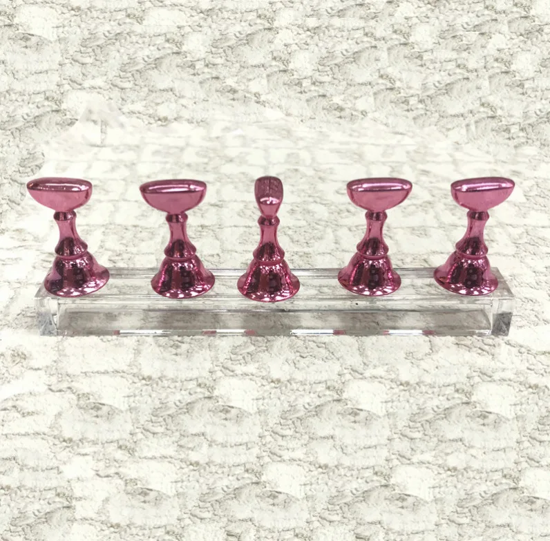 Multi-color 5Pcs Magnet Magnetic Nail Tip Display Work Stand Set 10.5X7X1.5cm 5Pcs Press On Nail Tool Nail Art Practice Holder