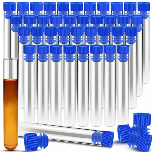 100 Pcs 10Ml Plastic Test Tubes with Lids Vial Seal Cap Container Small Storage  Tubes with Caps Clear Test Lab Tubes - AliExpress