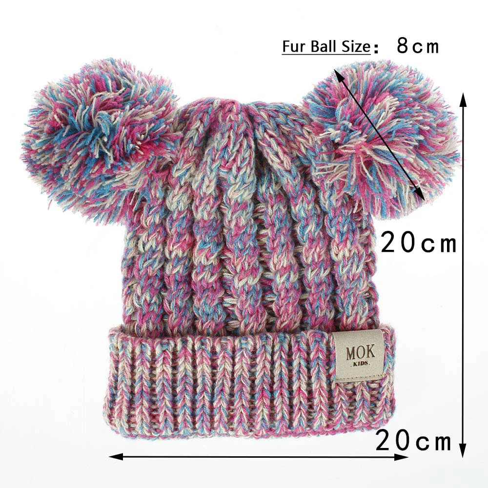 Baby Beanies Hat Pompon Winter Children Warm Hat Knitted Cute Cap Baby Girl Boy Hat Beanie Soft Toddler Hat Bonnet