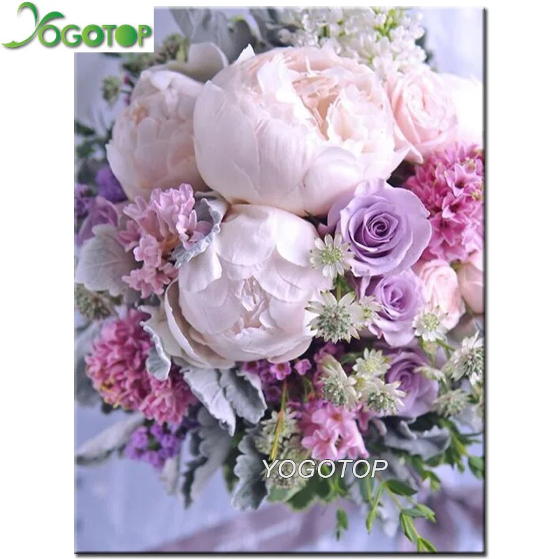 Diy Diamond Painting Full Drill Cross Stitch Diamond Embroidery 5D Mosaic Rhinestone Wall Art Pink Roses Peony Floewr YY1806 diamond painting