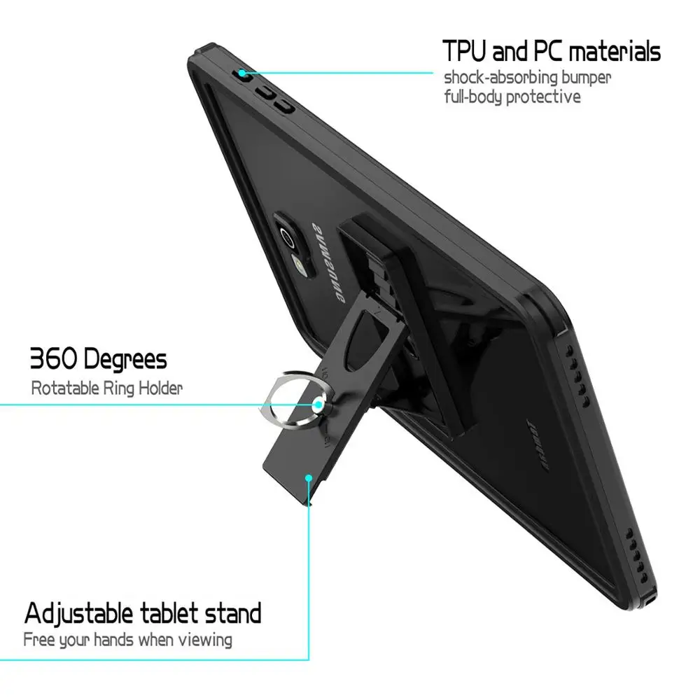 Для Samsung Galaxy Tab водонепроницаемый чехол противоударный пылезащитный со встроенным экраном полный корпус прочный защитный чехол 10,1 дюйма