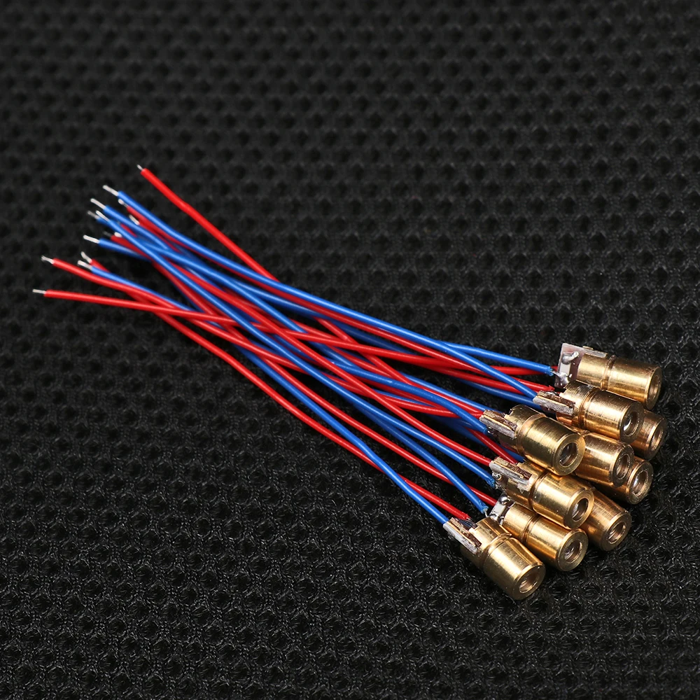 Adjustable Laser Dot Cross Diode Module 1/3/5/10Pcs 650nm 6mm 3/5V 5 Million Laser Diode Watt Mini Red Copper Head laser head