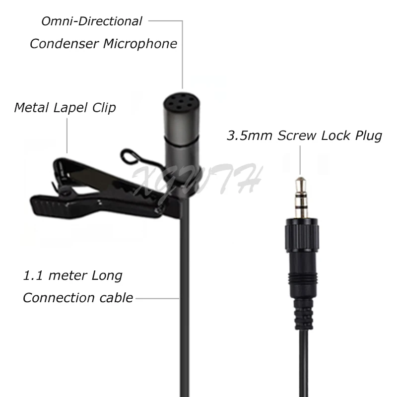 Microfone de Lapela Condensador para Sony Transmissor sem Fio com Clipe Omnidirecional Sistema Uwp v1 D11 D21 - Image 2