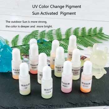

12 Color Sun Activated Photochromic Liquid Pigment Kit Color Change Resin Colorant Color Shift UV Pigment Jewelry Making