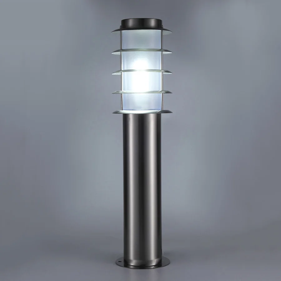 

60CM Stainless Steel Lawn Lights E27 Outdoor Waterproof Garden Courtyard Landscape Pillar Lamp Villa Park Pathway Bollard Lights