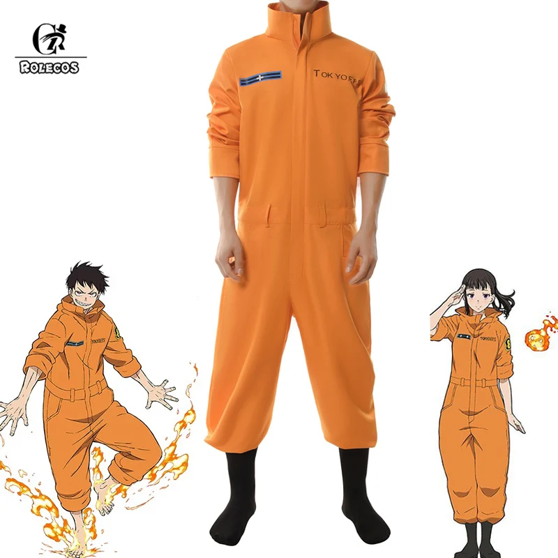 ROLECOS Fire Force Shinra Косплей Костюм Enen no Shouboutai аниме косплей мужской женский комбинезон костюм Kusakabe Maki Oze
