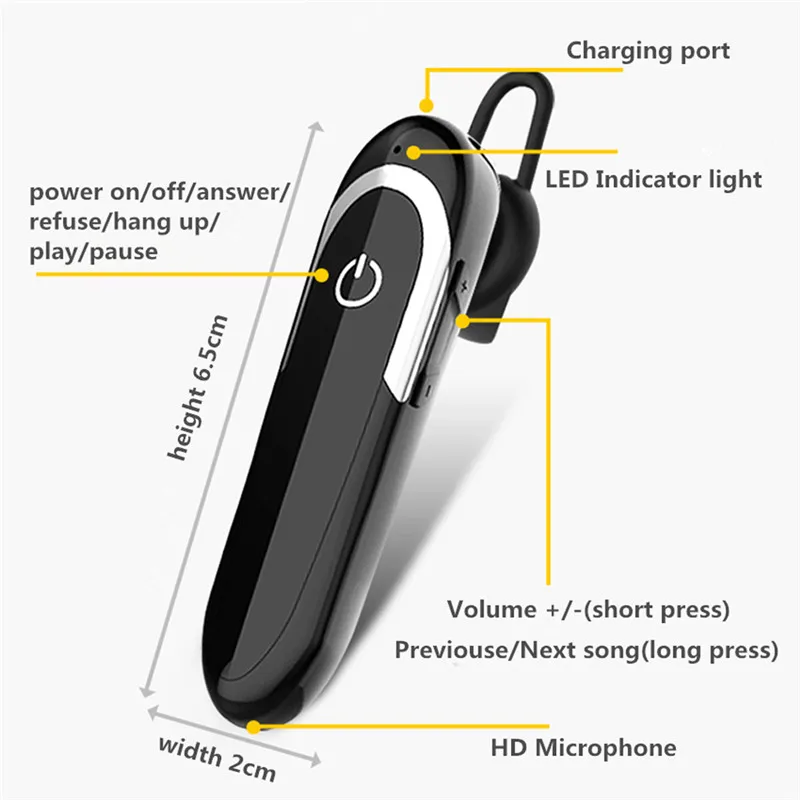 D5 Bluetooth беспроводной громкой связи с микрофоном Hands free бизнес наушники Голосовое управление в автомобиле для iPhone samsung huawei D7
